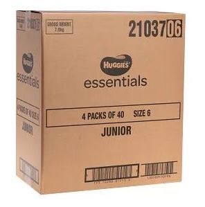 HUGGIES ESSENTIALS NAPPY JUNIOR (OVER 16KG) 40X4
