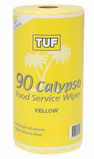 CALYPSO YELLOW FOOD SERVICE WIPES ROLL (90) 6/CTN