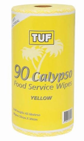 CALYPSO YELLOW FOOD SERVICE WIPES ROLL (90) 6/CTN