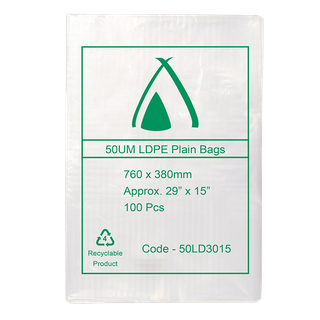 30 X 15 50UM POLYBAG 760 X 380MM 100/PKT 500/CTN