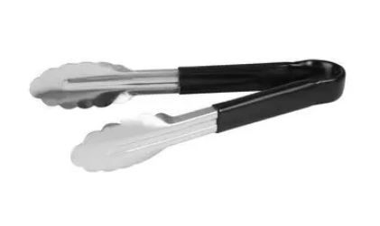 TONGS - S/STEEL BLACK 230MM  (48009BK)