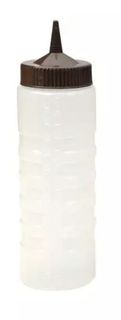SAUCE BOTTLE CLEAR 750ML - BROWN LID (69434-BN)
