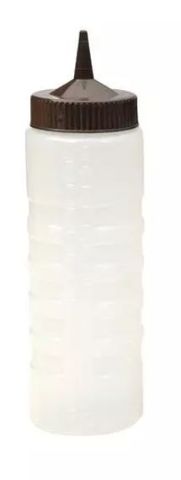 SAUCE BOTTLE CLEAR 750ML - BROWN LID (69434-BN)
