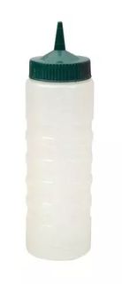 SAUCE BOTTLE CLEAR BODY - GREEN LID 750ML (69434-GN)