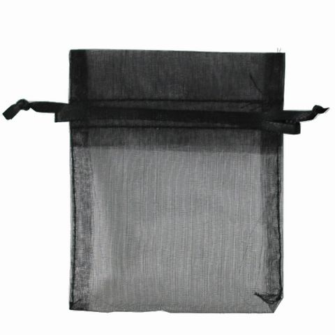 POUCH ORGANZA SMALL14(H) x 10(W)cm BLACK (PACK OF 10)