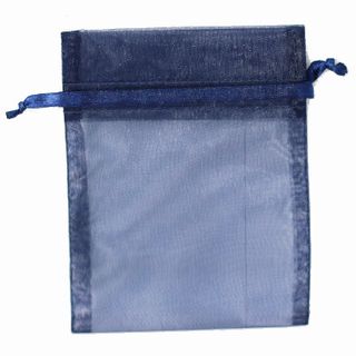 POUCH ORGANZA SMALL14(H) x 10(W)cm NAVY (PACK OF 10)