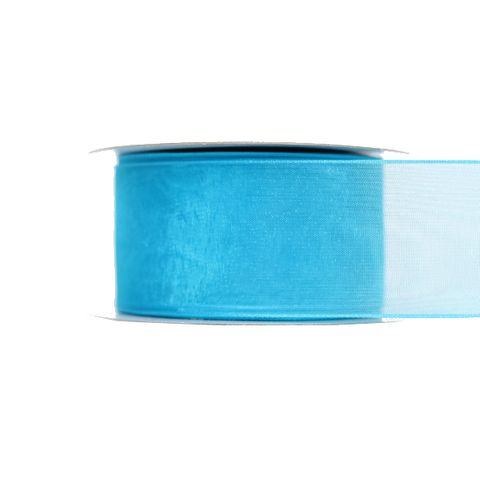 ORGANZA WIRED EDGE (BELLA) 40mm x 23Mtr TURQUOISE
