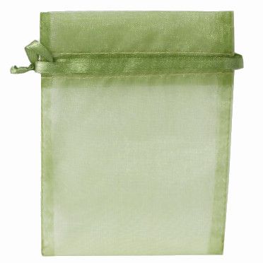 POUCH ORGANZA SMALL14(H) x 10(W)cm OLIVE GREEN (PACK OF 10)