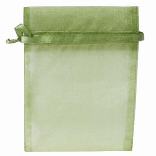 POUCH ORGANZA SMALL14(H) x 10(W)cm OLIVE GREEN (PACK OF 10)