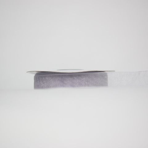 ORGANZA WOVEN EDGE 16mm x 50Mtr LIGHT SILVER