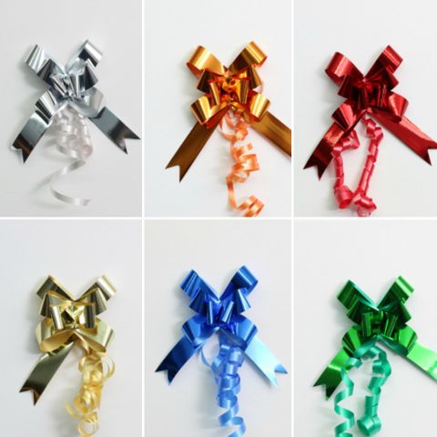 PULL BOW METALLIC 14mm ASSORTED (PACK OF 100)
