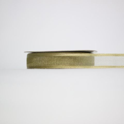 ORGANZA SATIN EDGE (CAPRICE) 15mm x 23Mtr SAGE GREEN