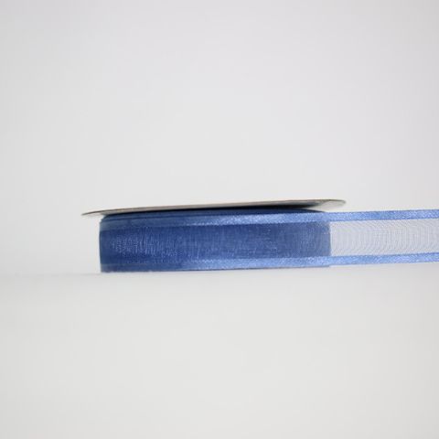 ORGANZA SATIN EDGE (CAPRICE) 10mm x 23Mtr BLUE BELL