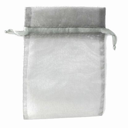 POUCH ORGANZA MEDIUM 17(H) x 12.5(W)cm SILVER (PACK OF 10)