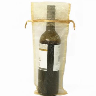 POUCH WINE ORGANZA 35(H) x 15(W)cm GOLD (PACK OF 10)
