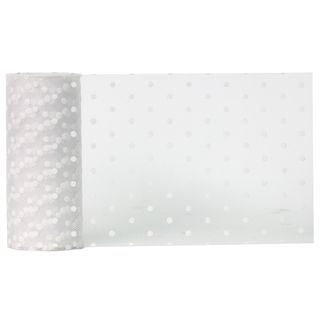 TULLE DOT 150mm x 23Mtr WHITE