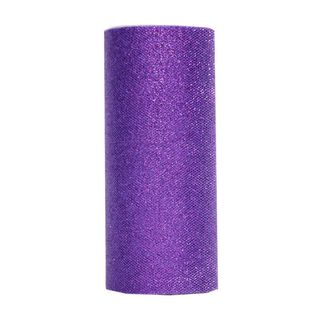 TULLE GLITTER  150mm x 25Mtr PURPLE