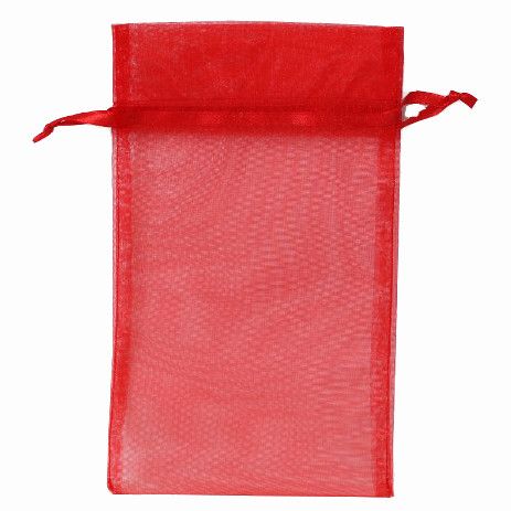 POUCH ORGANZA LARGE 25(H) x 15(W)cm RED (PACK OF 10)