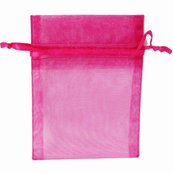 POUCH ORGANZA MINI 10(H) x 7.5(W)cm HOT PINK (PACK OF 10)