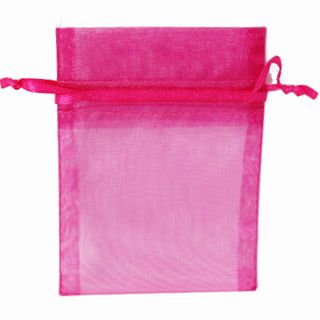 POUCH ORGANZA MINI 10(H) x 7.5(W)cm HOT PINK (PACK OF 10)