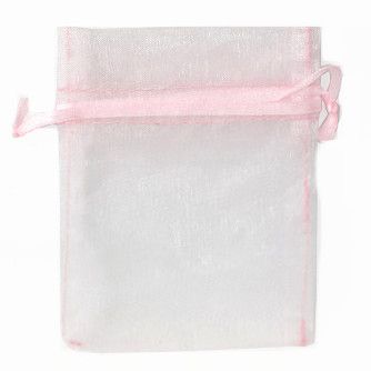 POUCH ORGANZA MINI 10(H) x 7.5(W)cm LIGHT PINK (PACK OF 10)