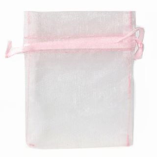 POUCH ORGANZA MINI 10(H) x 7.5(W)cm LIGHT PINK (PACK OF 10)