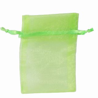 POUCH ORGANZA MINI 10(H) x 7.5(W)cm LIME GREEN (PACK OF 10)
