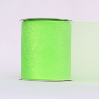 ORGANZA WOVEN EDGE (MONO EDGE) 70mm x 23Mtr LIME GREEN