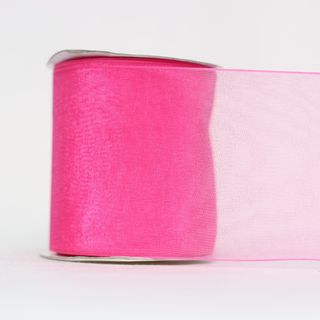 ORGANZA WOVEN EDGE (MONO EDGE) 70mm x 23Mtr HOT PINK