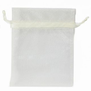 POUCH ORGANZA SMALL14(H) x 10(W)cm CREAM (PACK OF 10)