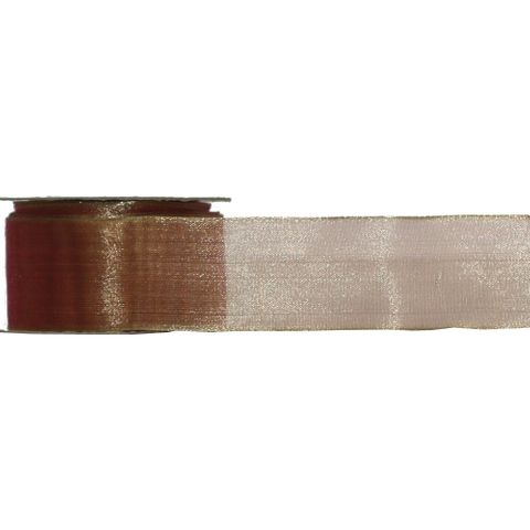 SHEER DELIGHT 38mm x 9Mtr DUSKY PINK SHIMMER (WIRED)-BUY 1GET1FREE