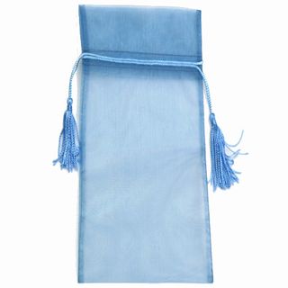 POUCH ORGANZA TASSEL LARGE 25(H) x 15(W)cm FRENCH BLUE (PACKOF10)