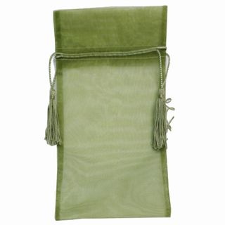 POUCH ORGANZA TASSEL LARGE 25(H) x 15(W)cm OLIVE GREEN (PACKOF10)