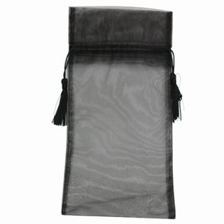 POUCH ORGANZA TASSEL LARGE 25(H) x 15(W)cm BLACK (PACK OF 10)