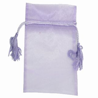 POUCH ORGANZA TASSEL MEDIUM 17(H) x 12.5(W)cm LAVENDER (PACK OF10)