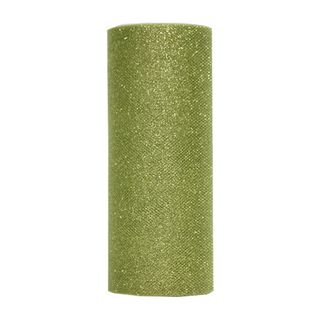 TULLE GLITTER 150mm x 25Mtr SAGE GREEN