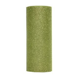 TULLE GLITTER  150mm x 25Mtr SAGE