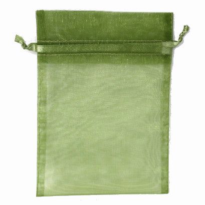 POUCH ORGANZA MEDIUM 17(H) x 12.5(W)cm OLIVE GREEN (PACK OF 10)