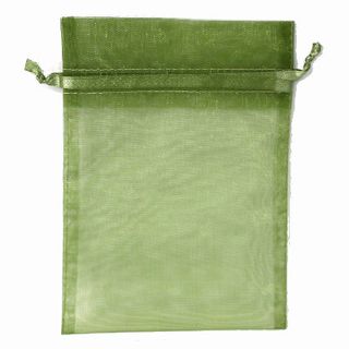 POUCH ORGANZA MEDIUM 17(H) x 12.5(W)cm OLIVE GREEN (PACK OF 10)