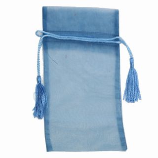 POUCH ORGANZA TASSEL MEDIUM 17(H) x 12.5(W)cm FRENCH BLUE(PACKOF10