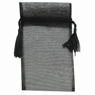 POUCH TASSEL MEDIUM 17(H) x 12.5(W)cm BLACK (PACK OF 10)