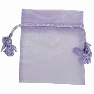 POUCH ORGANZA TASSEL SMALL 14(H) x 10(W)cm LAVENDER (PACK OF 10)