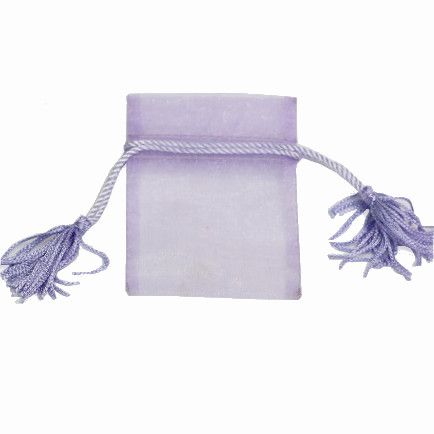 POUCH ORGANZA TASSEL MINI 10(H) x 7.5(W)cm LAVENDER (PACK OF 10)