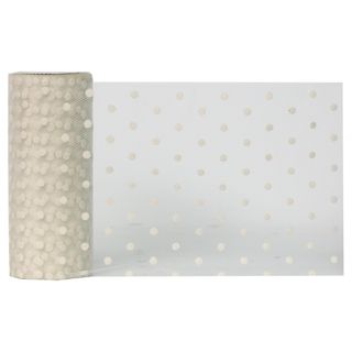 TULLE DOT 150mm x 23Mtr IVORY