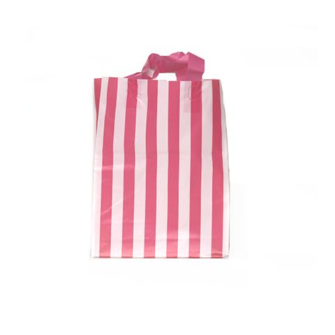 SOFTLOOP BAG SML 27H x 19.5W x 10G cm WHITE/PINK STRIPE (25/PK)