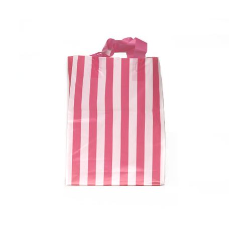 SOFTLOOP BAG SML 270Hx195Wx105Gmm WHITE/PINK STRIPE (25)-90 MICRON