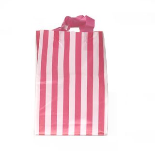 SOFTLOOP BAG MED 360Hx250Wx70Gmm WHITE/PINK STRIPE (25)-90 MICRONS