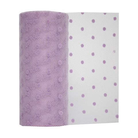 TULLE DOT 150mm x 23Mtr LAVENDER