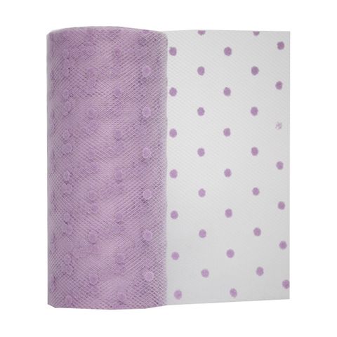 TULLE FLOCKED 150mm x 23Mtr LAVENDER