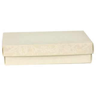 CHOC BOX MEDIUM 165(L)x110(W)x40(H)mm CREAM DIAMANTE (MIN BUY 10)